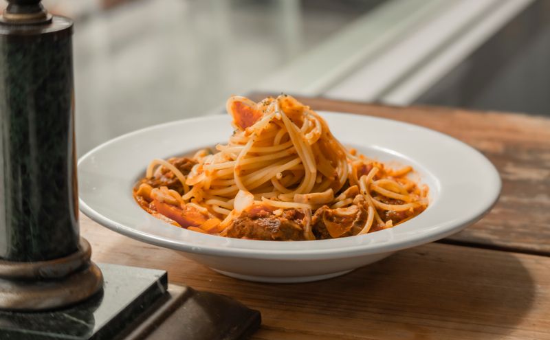 Baked Spaghetti with meat sauce
